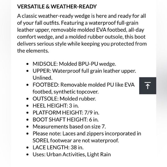 Sorel Joan of Arc wedge bootie combat boots 7.5 - Picture 3 of 16